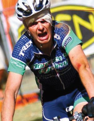 Matt Fleming put in a courageous effort to win the 100k stage from Ross river station at the East Mcdonnell ranges. It came a day after being stitched up in hospital.