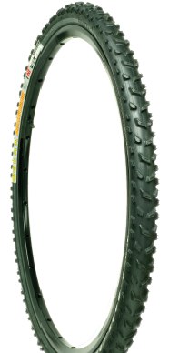 True mud tyres have relatively tall and broadly spaced tread blocks. The Geax Barro also has slightly rounded knobs to reduce the number of angled edges available for mud to cling to.