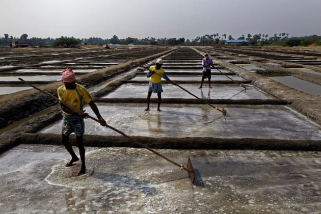 Marakannam salt pan fields near Pondicherry, India. © Ed Kashi/VII Photo.