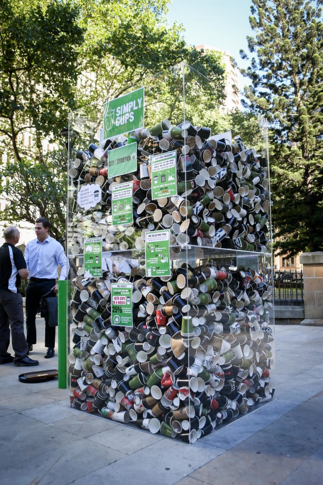 Coffee cup recycling trial Sydney 2