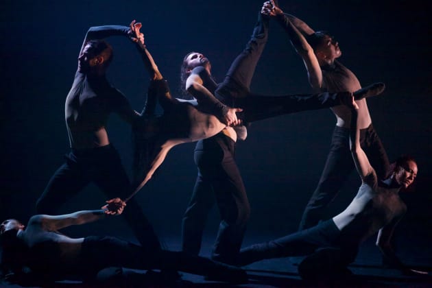 EDC's PROPEL - dancers (L-R) Michelle-Barnett,Richard-Causer, Alana-Sargent-, Benjamin Chapman, Jake-McLarnon and Elise-May. Photo: Fiona Cullen