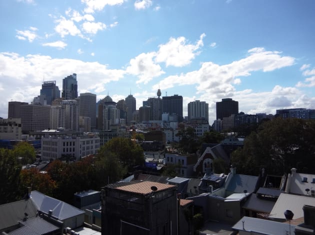 Having a zoom lens is pretty handy if your subject is some distance away. In these SOC shots from the roof of our office you can see the advantages of the Hasselblad True Zoom's 10x zoom.