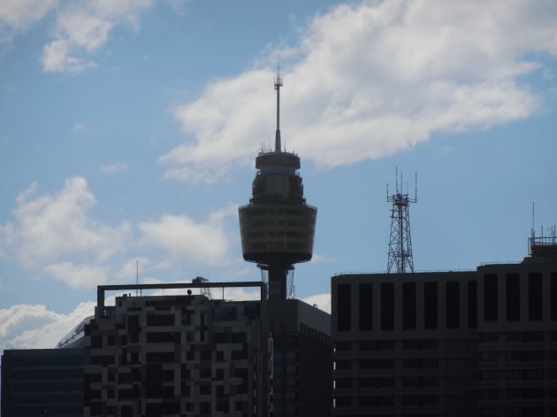 A close-up of the Sydney tower at the extreme end of the 10x focal length.