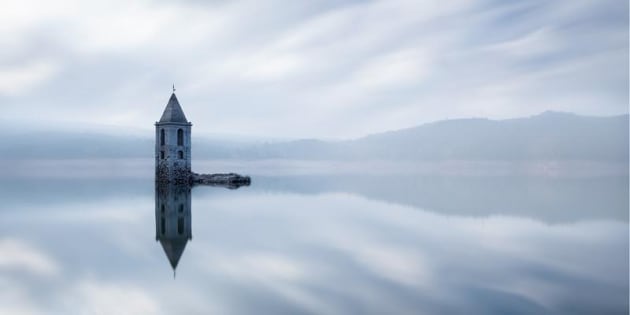 Runner-up in the 2016 Open competition, 'Submerged Church', Sau Lake, Barcelona, Spain by Xose Casal.