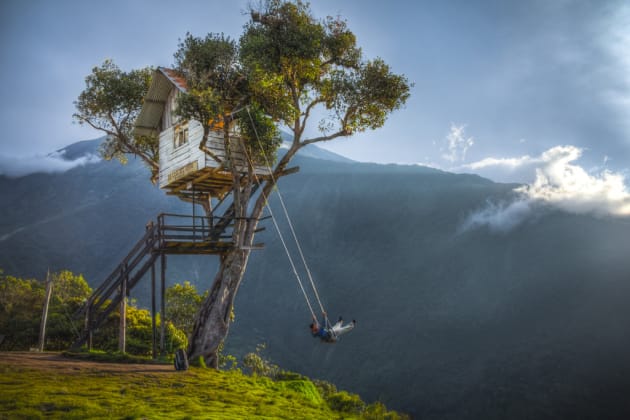 Swing at the edge of the earth by Chris-Staring