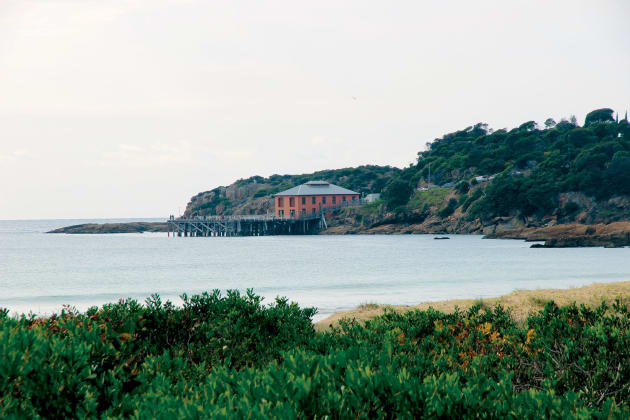 Looking across to the historic Tathra Wharf.