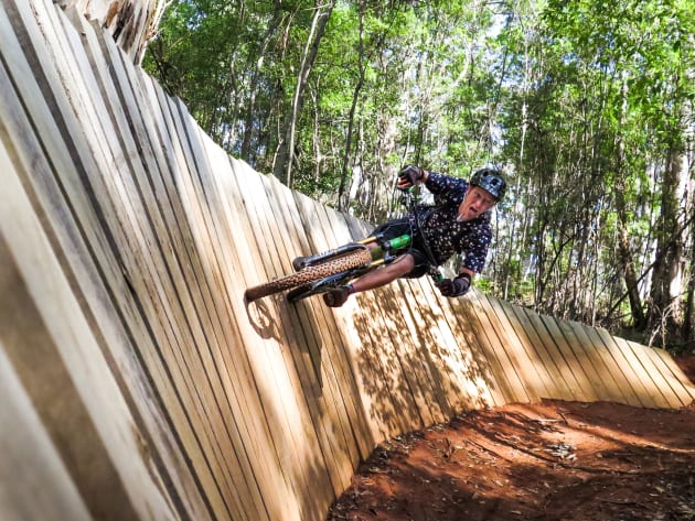 David Roderick-Smith hooks into the second of two G-force inducing turns on Relentless Blue at Pemberton.