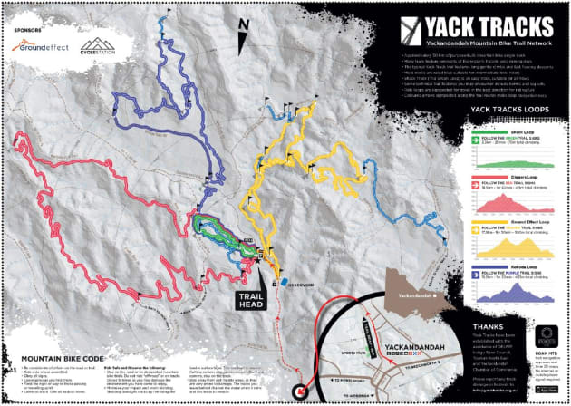 Yack Tracks now has an official map for the now formal trail network.