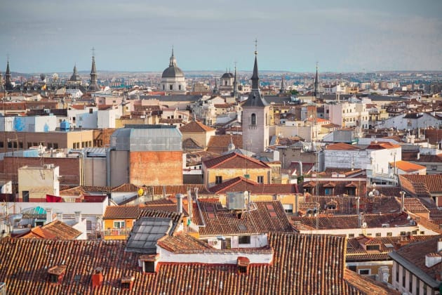 Madrid view from the Vincci Capitol Hotel Rooftop Bar