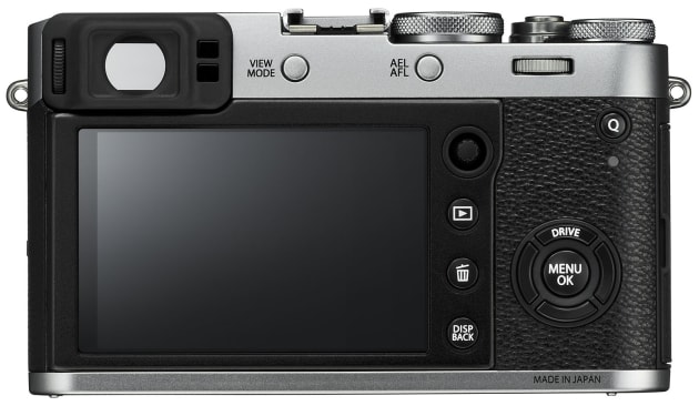 The back of the X100F features a new joystick-style Focus Lever that lets you quickly select a focus area in the frame with 8 directions of movement.