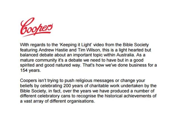 Coopers Statement
