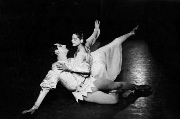 The choreographer, Paul Grinwis, and Kathleen Gorham as the Lovers in 'Les Amants Eternels' (The Eternal Lovers). Borovansky Ballet, 1951. (The photo is from the author’s collection and inscribed by the choreographer.)