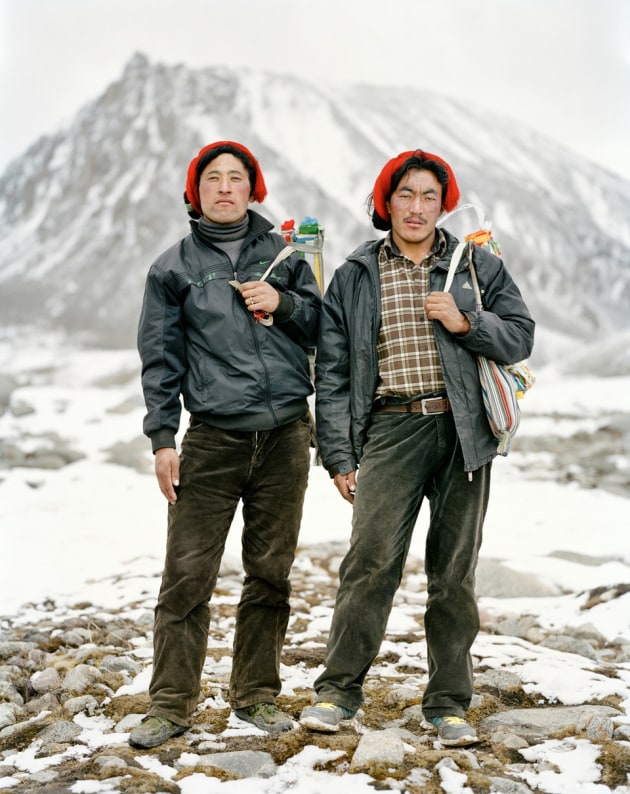© Samuel Zuder, Face to Faith, Tibet. These two friends – pilgrims – were dressed almost identically and looked like twins to me. They had travelled thousands of kilometres to worship at the holy mountain.