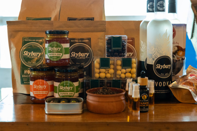 Product showcased by Skybury Farms at the event.