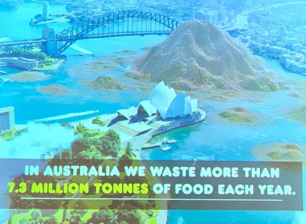 What Australia's annual food waste would look like if dumped in Sydney Harbour.