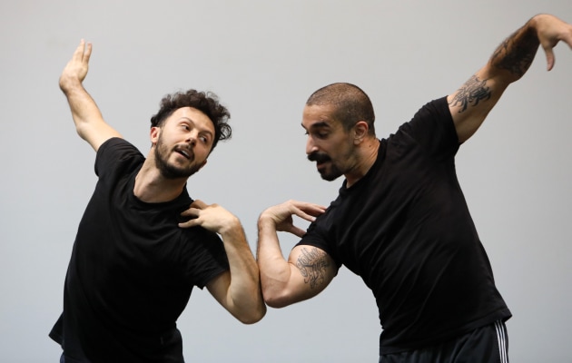 Brigel Gjoka (left) and Rauf Yasit perform 'Neighbours'. Photo by Ursula Kaufmann.