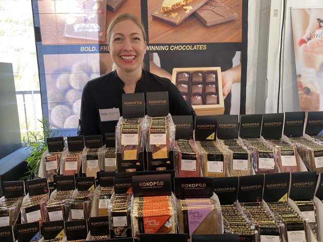 Brigid Woolnough from Kokopod at Meet the Makers on the Sunshine Coast.