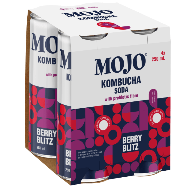 Fermented beverage company MOJO has launched MOJO Kombucha Soda, a kombucha with extra fibre to provide a prebiotic effect to support gut health.