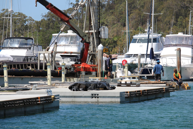 Work underway on the expansion at Anchorage Marina which will add an extra 22 berths.