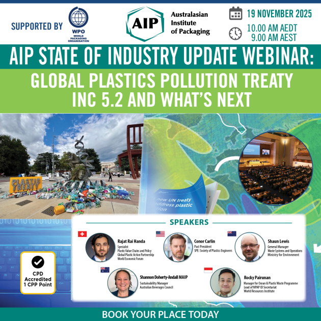 Speakers from Australia, New Zealand, Switzerland, USA and Indonesia will share insights on the global plastics treaty at the AIP webinar.