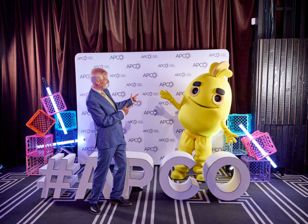 Wayne Robinson with APCO mascot