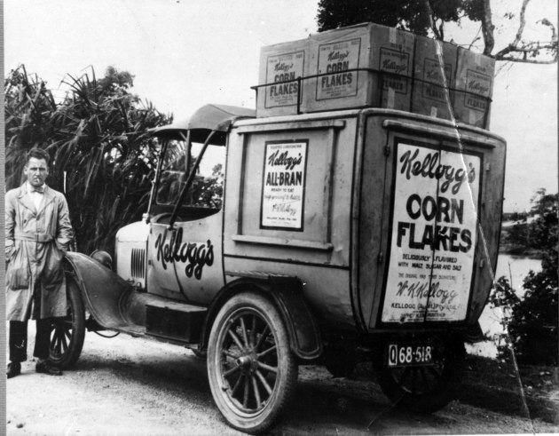 Corn Flakes en route to stores in 1928. Image: Kellanova