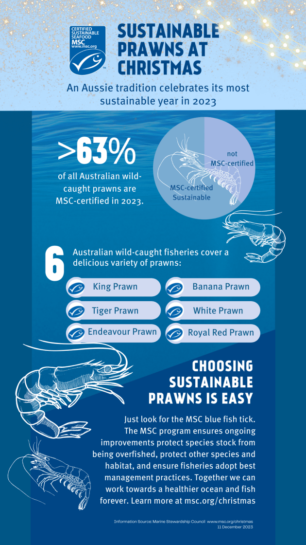 The MSC says Australian prawns are in plentiful supply in the lead up to Christmas. Image: MSC