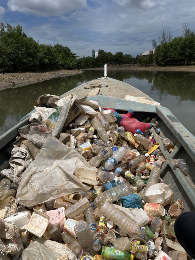 Just some of the plastic collected on Batam island