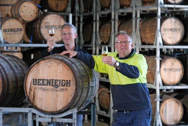 Beenleigh Distillery Steven Magarry (Distillery Production Manager) and Wayne Stewart (Head Distiller) (Source: Beenleigh Distillery)