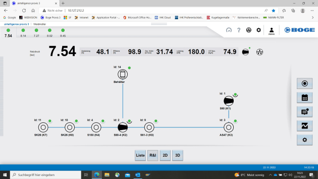 Energy management by the airtelligence provis 3 includes setting machine priorities. Image: Weidmüller