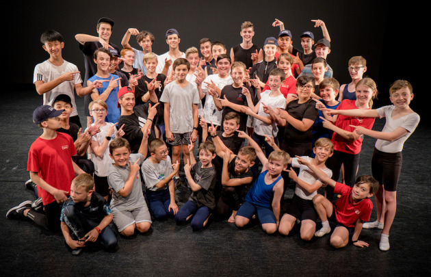 Boys DANCE 20 students and Wade Neilsen AKA Billy Elliot by Suzanne Opitz