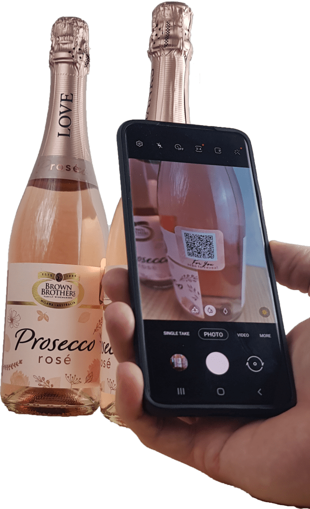 Combining Cellr’s connected packaging platform, every bottle of Brown Brothers Prosecco Rosé enables consumers to upload a unique virtual message, photo or video via Cellr QR.