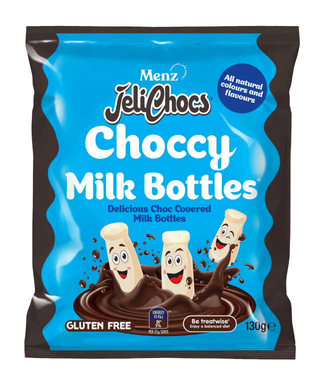 Menz has added Choccy Milk Bottles to its popular JeliChocs range. Image: Menz