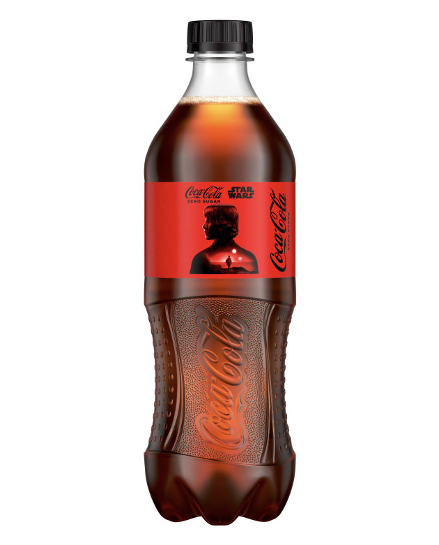 Coca-Cola bottle design showcasing Luke Skywalker