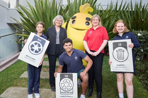 Brooke Donnelly and Rebecca Gilling and members of the International Grammar School Sydney sustainability team.