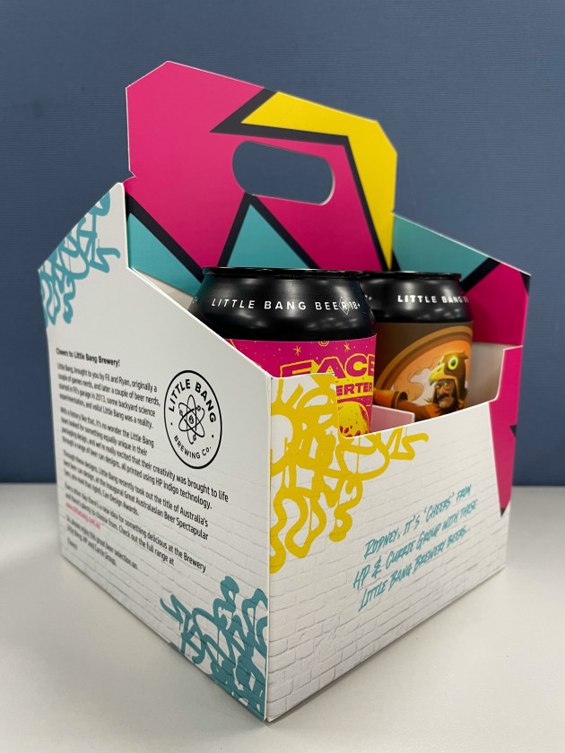 Currie Group & HP Indigo recently presented customers who registered for the HP VIP Live event, with a personalised Little Bang beer pack.