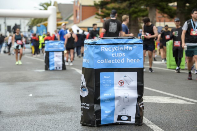 The cups were collected after the event and will get a second life as wrapping and copy paper. Image: Tom Roschi Photography via Detmold Group