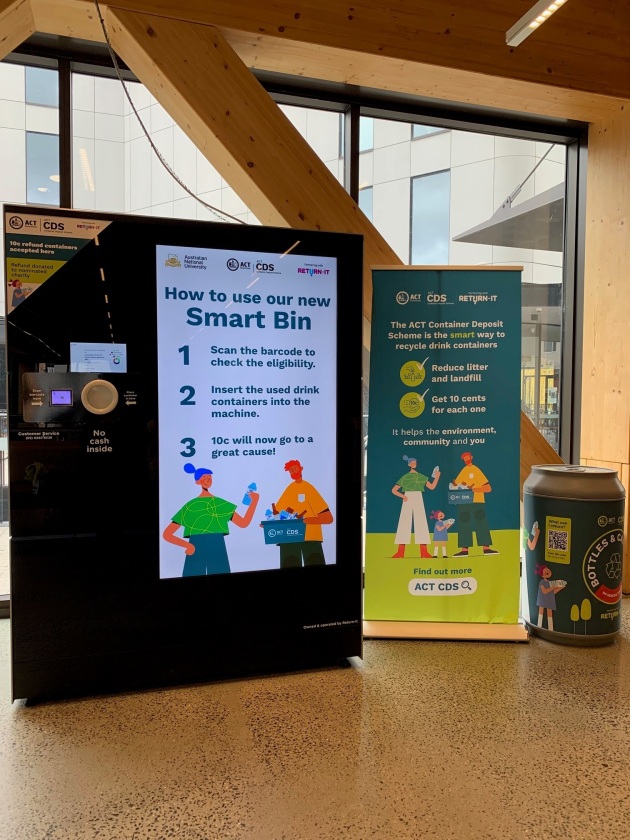 The machine serves as an official collection point within the ACT CDS.