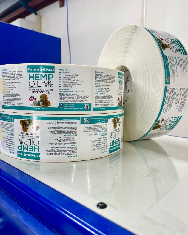 Footprint’s handiwork using the new press: creative and consistent quality labels.