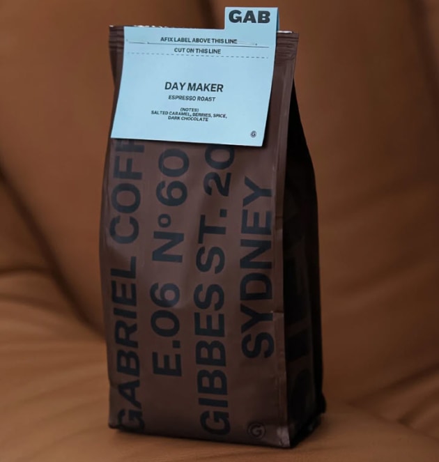 Gabriel Coffee transitioned to block bottom coffee bags with a new film and design.