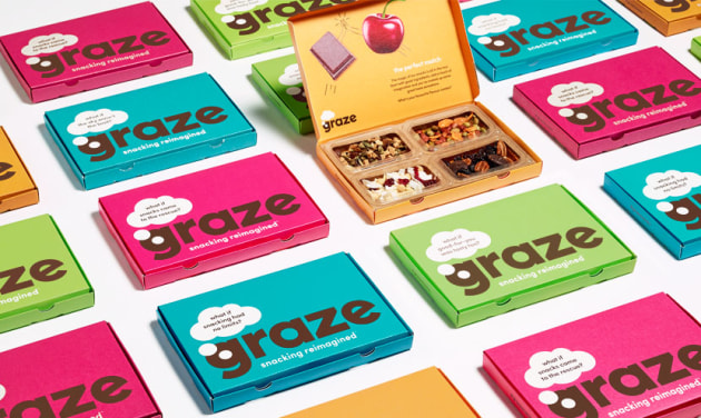 UK brand Graze delivers snack lunch box for adults.