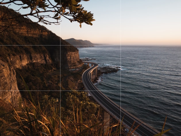 Sea Cliff Bridge, NSW. Turning on the grid helped compose and straighten this shot in-camera, meaning less cropping for better detail.