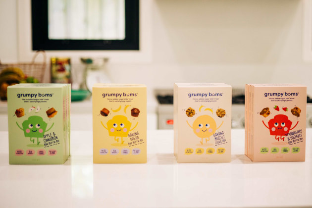 Grumpy Bums is a range of easy, bake-at-home products without added sugar, sweeteners, or refined sugars but incorporate real ingredients and the natural sweetness of fruit.