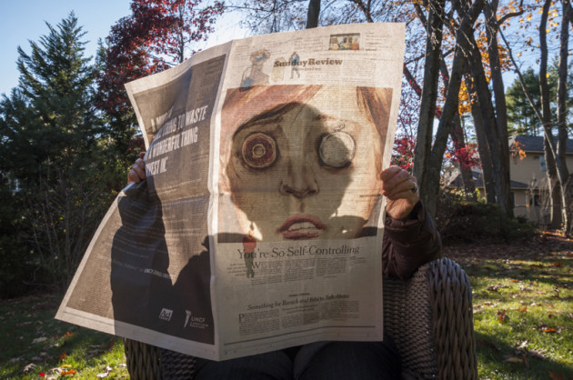 © Nadide Goksun. 3rd Place - Portrait Prize. You are so
self-controlling. My mother-in-law, reading a newspaper in the garden.