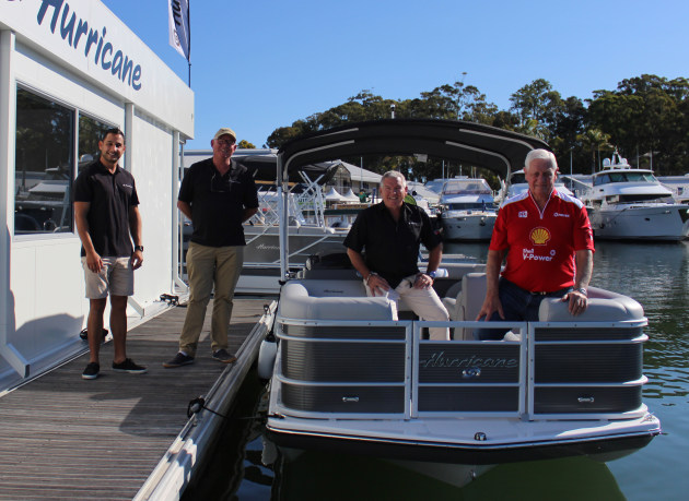 Hurricane on the Gold Coast: (l-r) Paul Atallah, Grant Flanagan, Brett Flanagan, and motor racing legend Dick Johnson.