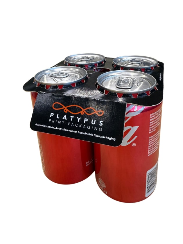 Four-pack carton concept for the craft beer market that reduces board usage and material waste.