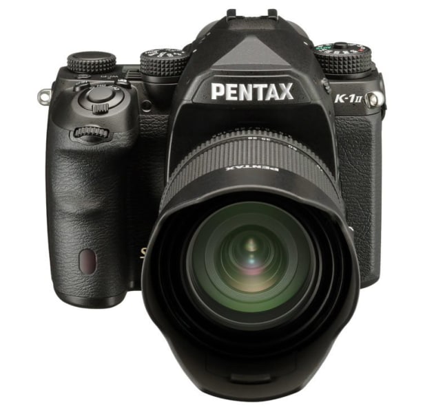 Released in 2018, the Pentax K-1 Mark II is Ricoh Pentax's most recent DSLR.