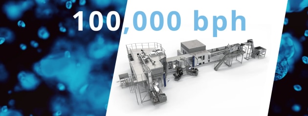 With the development of the 100,000 BPH ErgoBloc L, Krones has set a new benchmark in block technology. (Image: Krones)
