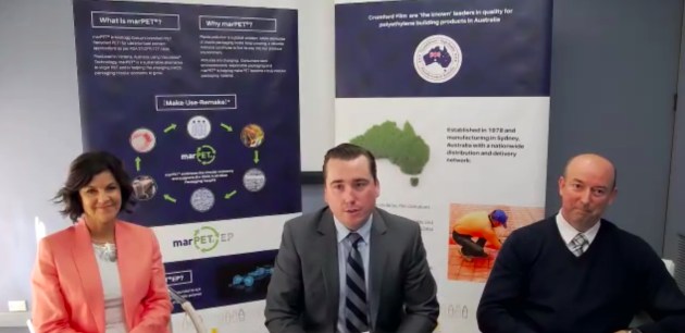 (l-r) Sustainable Sally, Austen Ramage and Greg Kerslake.