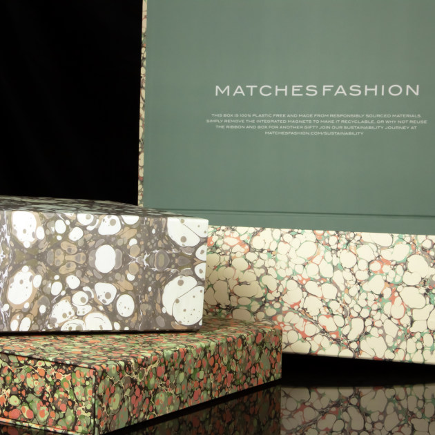 Matches Fashion's paper-based packaging uses natural colours.